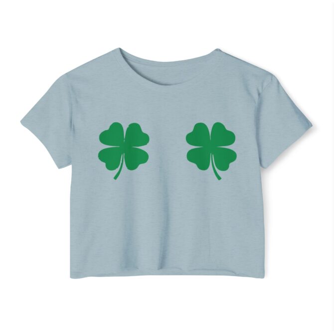 Four Leaf Clover St Patricks Y2K Baby Tee - Image 4