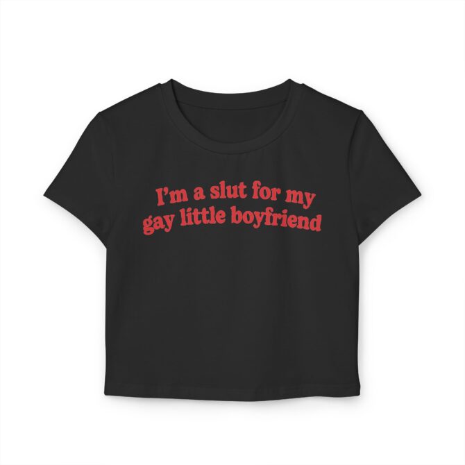 Slxt For My Gay BF Y2K Baby Tee - Image 2