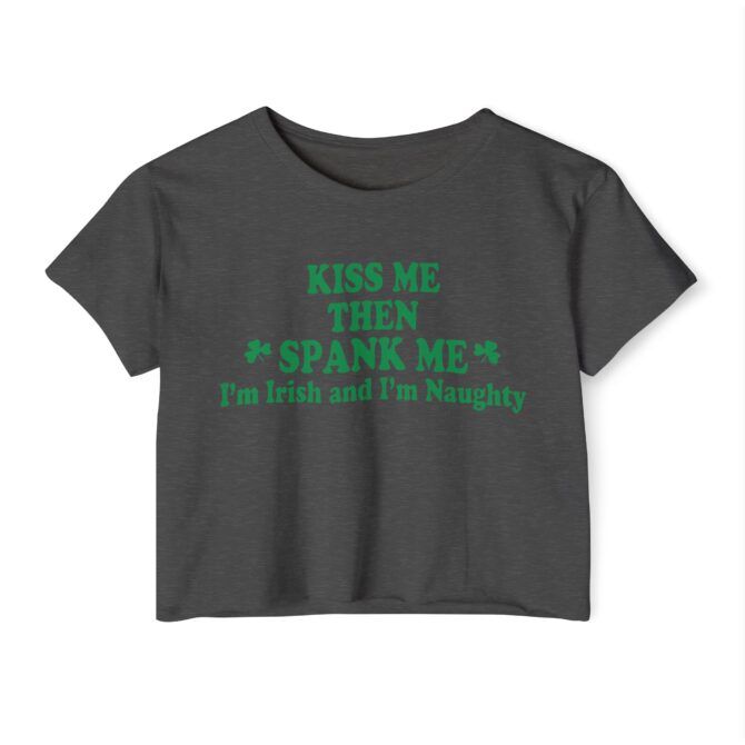 Kiss Me Then Spank Me St Patricks Y2K Baby Tee - Image 7