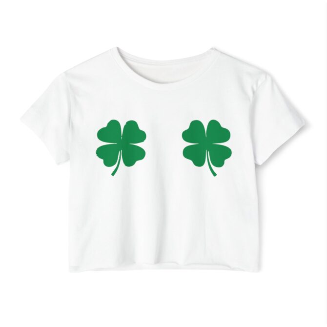 Four Leaf Clover St Patricks Y2K Baby Tee