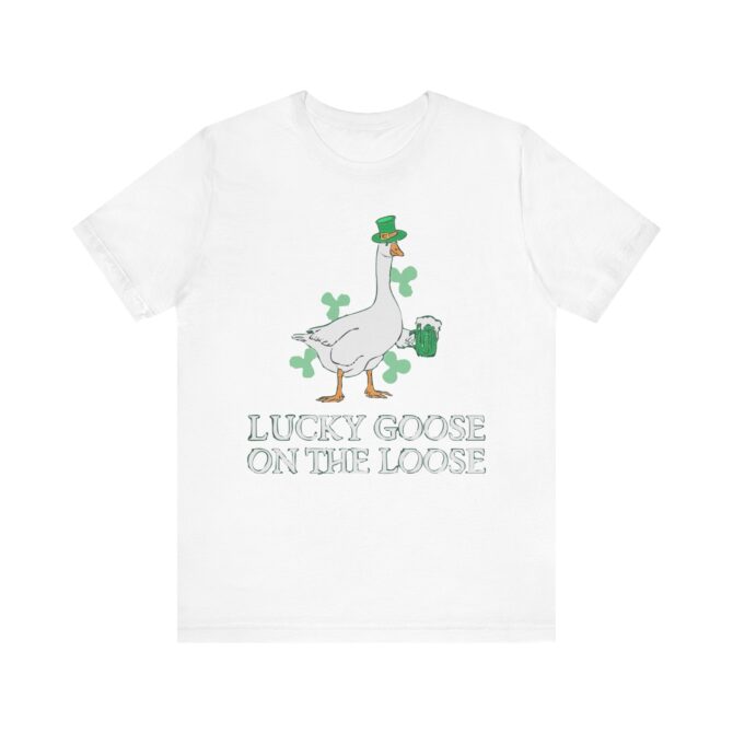 Lucky Goose On The Loose St Patricks Y2K Unisex T-Shirt - Image 2