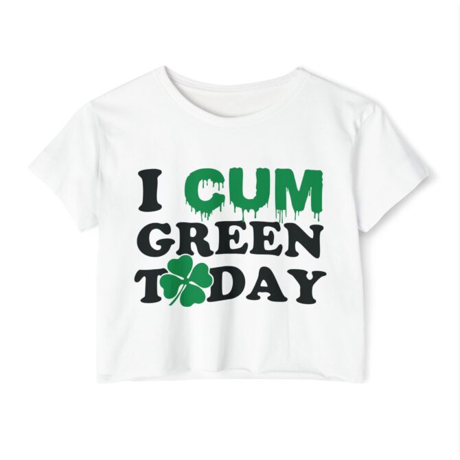 I Cxm Green Today St Patricks Y2K Baby Tee - Image 2