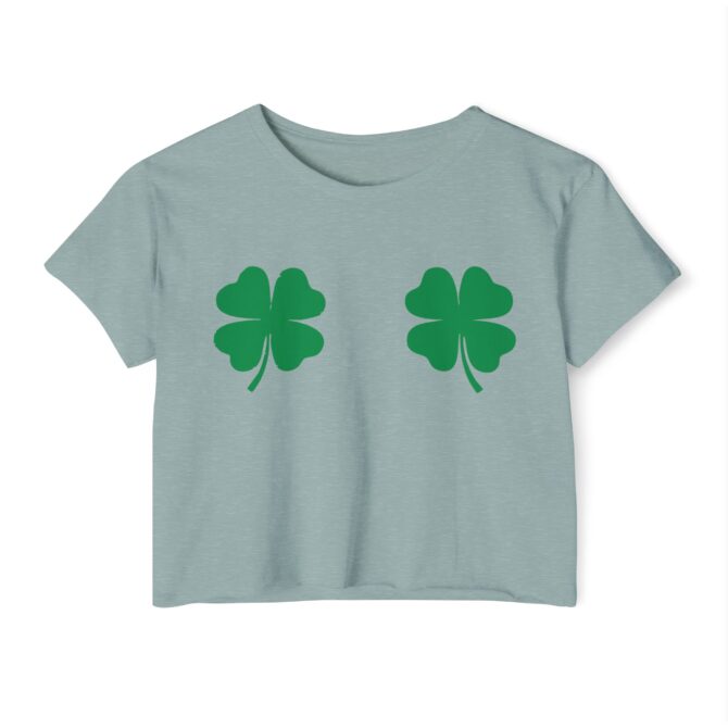 Four Leaf Clover St Patricks Y2K Baby Tee - Image 6