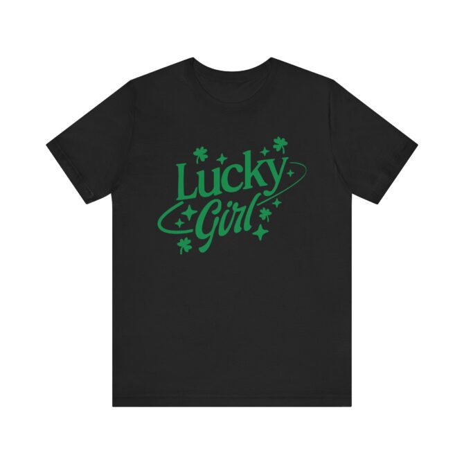 Lucky Girl Star&Clover St Patricks Y2K Unisex T-Shirt - Image 3