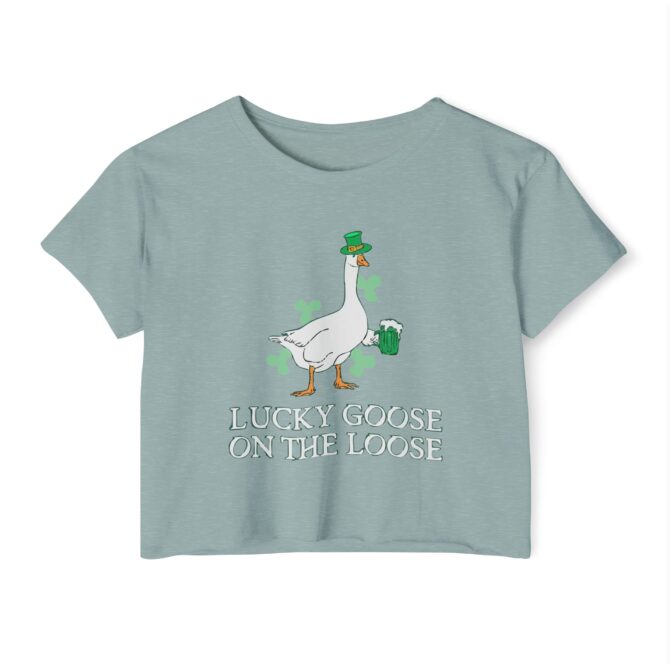 Lucky Goose On The Loose St Patricks Y2K Baby Tee - Image 5