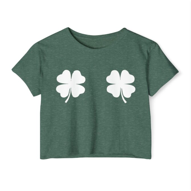 Four Leaf Clover St Patricks Y2K Baby Tee - Image 2