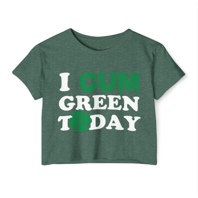 I Cxm Green Today St Patricks Y2K Baby Tee - Image 3