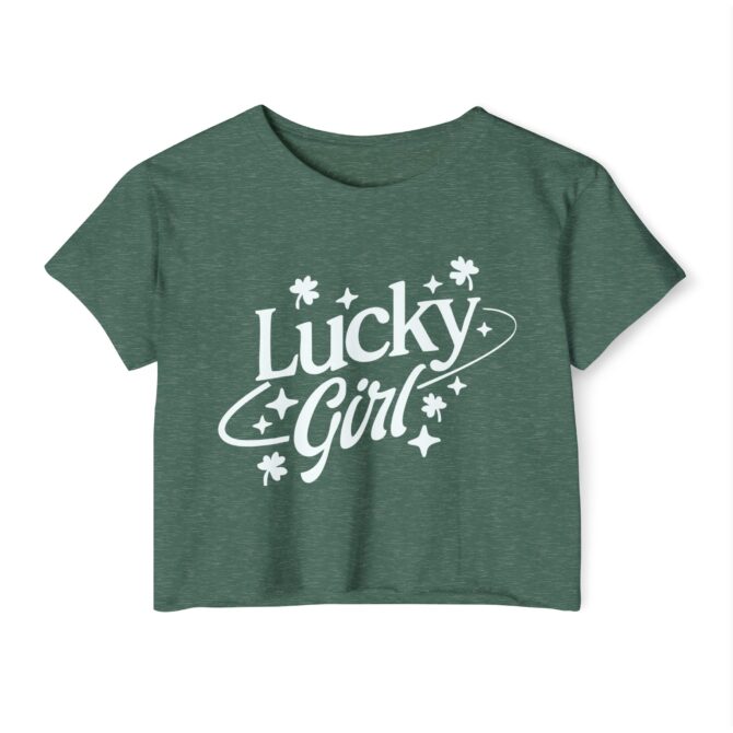 Lucky Girl Star&Clover St Patricks Y2K Baby Tee