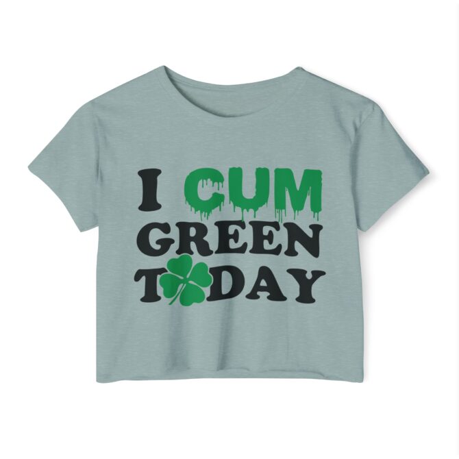 I Cxm Green Today St Patricks Y2K Baby Tee - Image 5