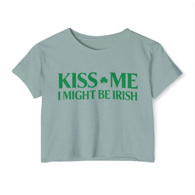 Kiss Me St Patricks Y2K Baby Tee - Image 3