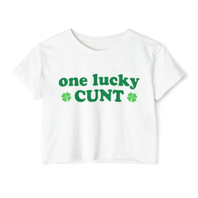 One Lucky Cxxt St Patricks Y2K Baby Tee - Image 2