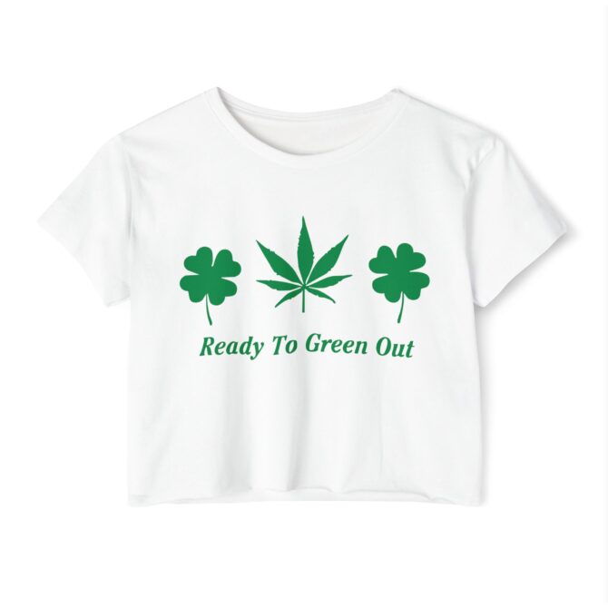 Ready To Green Out St Patricks Y2K Baby Tee - Image 3