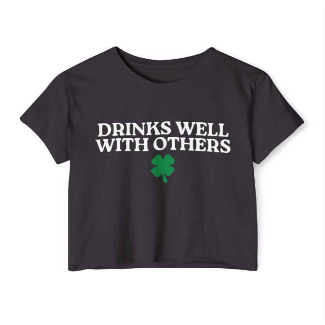 Drinks Well With Others St Patricks Y2K Baby Tee - Image 4