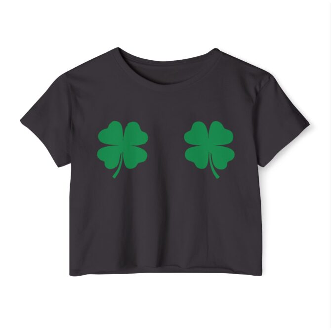 Four Leaf Clover St Patricks Y2K Baby Tee - Image 3