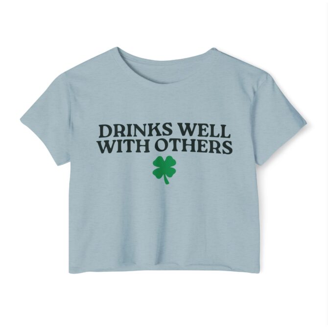 Drinks Well With Others St Patricks Y2K Baby Tee - Image 5