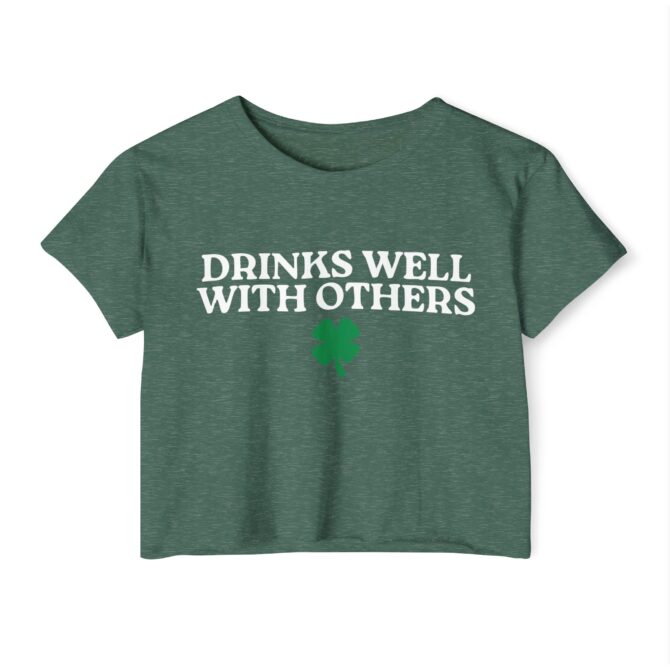 Drinks Well With Others St Patricks Y2K Baby Tee