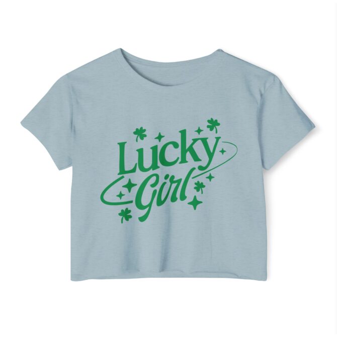 Lucky Girl Star&Clover St Patricks Y2K Baby Tee - Image 5