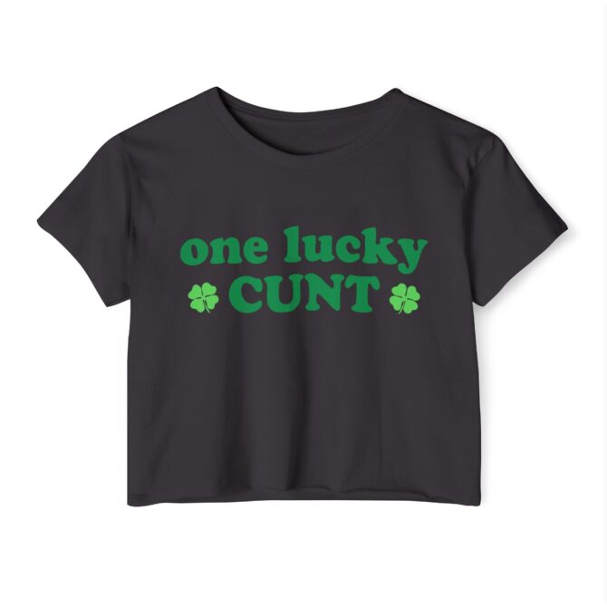 One Lucky Cxxt St Patricks Y2K Baby Tee - Image 3