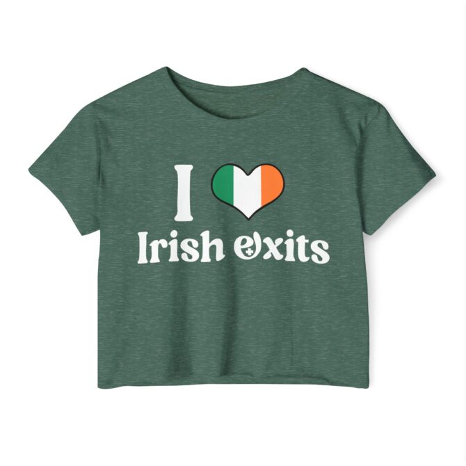 I Love Irish Exits St Patricks Y2K Baby Tee - Image 2