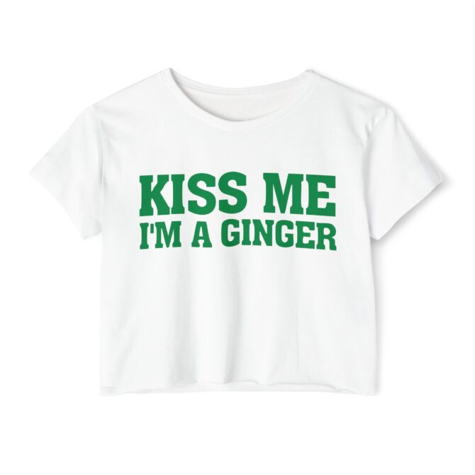 Kiss Me Im Ginger St Patricks Y2K Baby Tee - Image 2