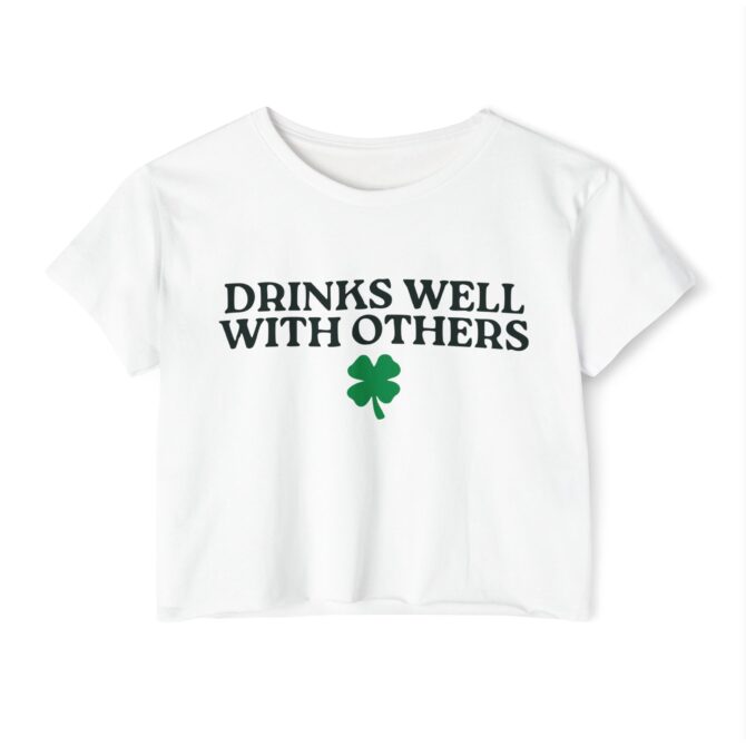 Drinks Well With Others St Patricks Y2K Baby Tee - Image 2