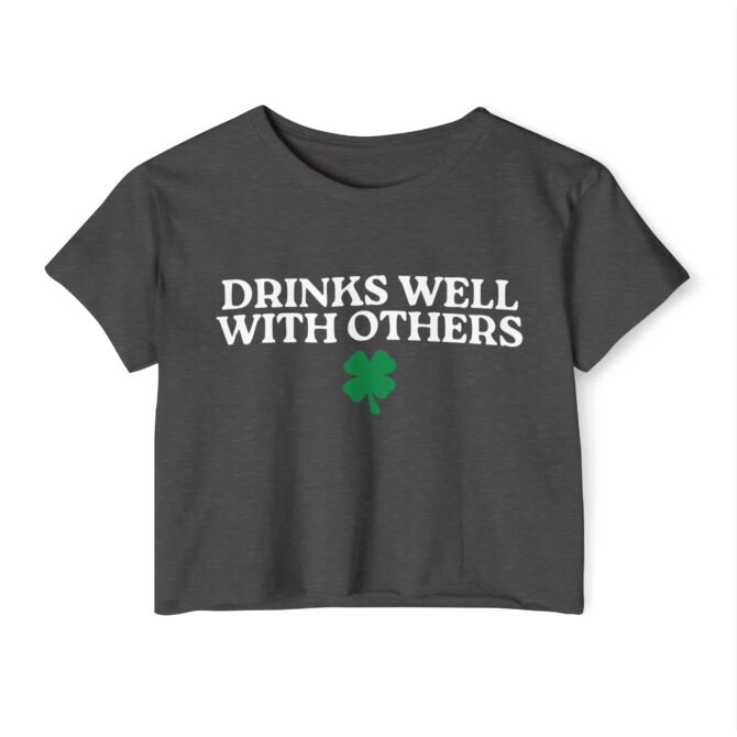 Drinks Well With Others St Patricks Y2K Baby Tee - Image 7