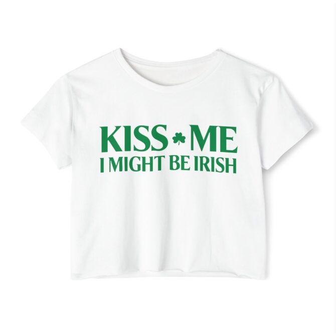 Kiss Me St Patricks Y2K Baby Tee - Image 2