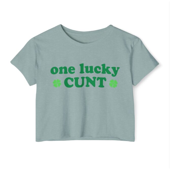 One Lucky Cxxt St Patricks Y2K Baby Tee - Image 4