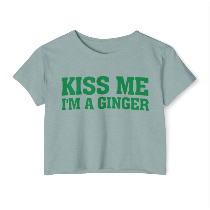 Kiss Me Im Ginger St Patricks Y2K Baby Tee - Image 3