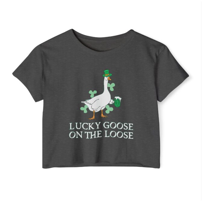 Lucky Goose On The Loose St Patricks Y2K Baby Tee - Image 4