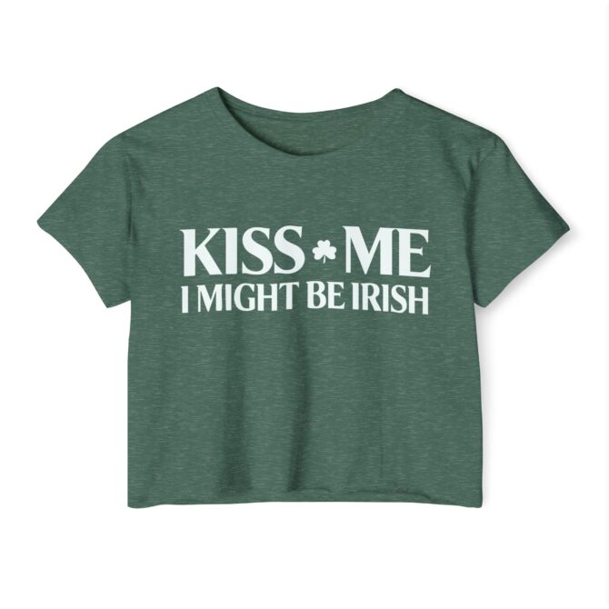 Kiss Me St Patricks Y2K Baby Tee