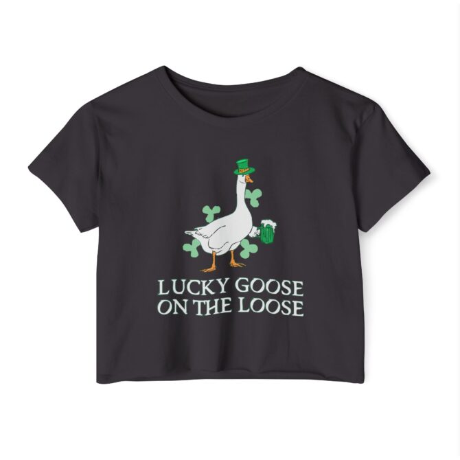 Lucky Goose On The Loose St Patricks Y2K Baby Tee