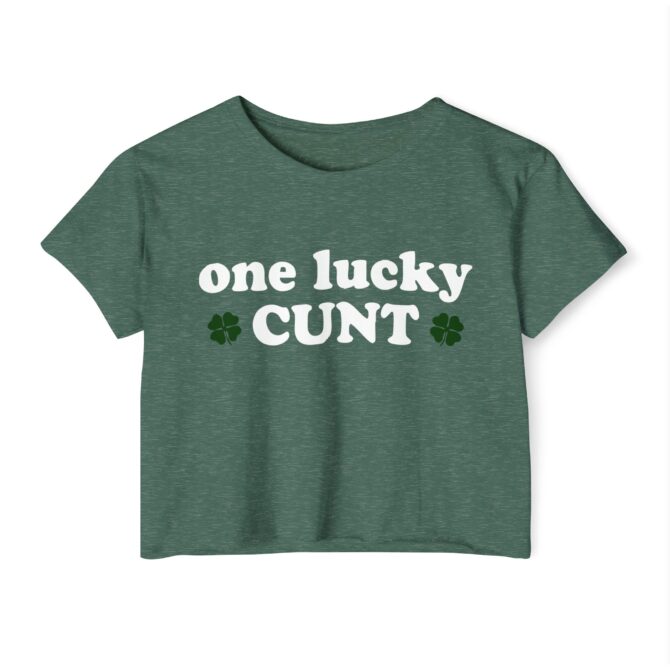 One Lucky Cxxt St Patricks Y2K Baby Tee